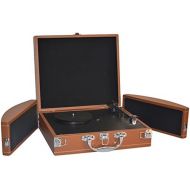 Pyle PYLE PVTTBT8OR Bluetooth Classic Vintage Style Vinyl Player Turntable, Vinyl-To-MP3 Record, Rechargeable Battery