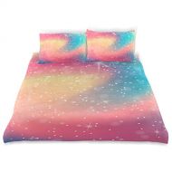 상세설명참조 senya Ultra Soft 3pc Duvet Cover Set Fantastic Glitter Rainbow Printed Cotton Luxury Lightweight Microfiber Warm Cozy Bedding Set for Kids Boys Girls, Twin