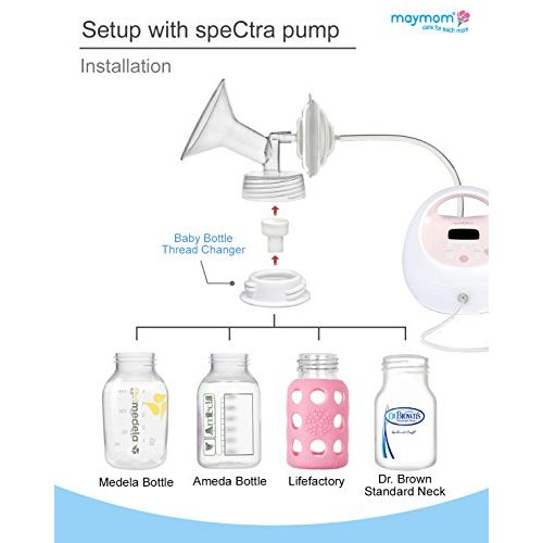  [아마존베스트]Maymom Baby Bottle Thread Changer or Bottle Converter; Allow Spectra S1 S2 Pumps Wide Mouth...