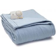 Biddeford Knit Fleece Electric Heated Warming Blankets QueenCloud Blue