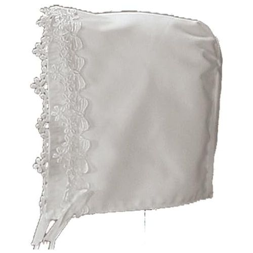  Little Things Mean A Lot White Polycotton Christening Baptism Gown with Lace Trim & Bonnet