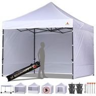 ABCCANOPY Canopy Tent Popup Canopy 10x10 Pop Up Canopies Commercial Tents Market stall with 6 Removable Sidewalls and Roller Bag Bonus 4 Weight Bags and 10ft Screen Netting and Hal