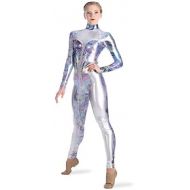 Alexandra Collection Youth Metallic Foil Galaxy Princess Dance Costume Unitard