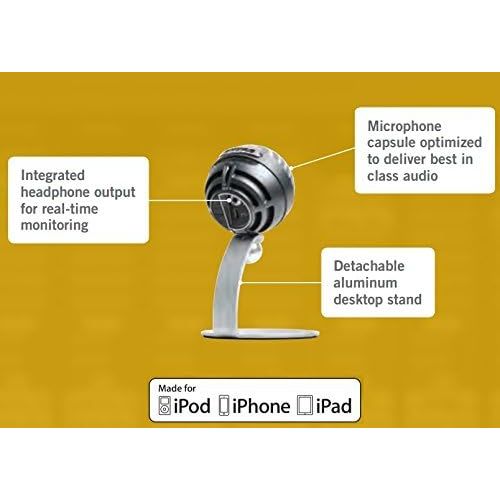  Shure MV5 Digital Condenser Microphone (Gray) + USB & Lightning Cable