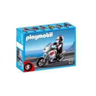 /PLAYMOBIL Gray Motorcycle with Rider (C)
