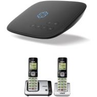 Ooma Telo Home Phone Service with VTech CS6719-2 DECT 6.0 Phone with Caller IDCall Waiting, SilverBlack with 2 Cordless Handsets
