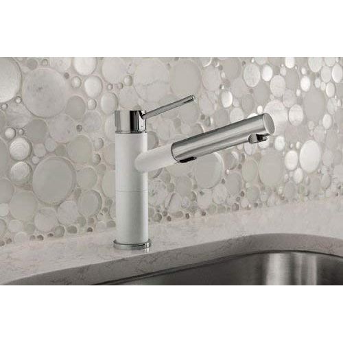  Blanco 441491 Alta Compact Pull-Out Dual Spray, White/Chrome