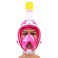 XIAXIACP Vollgesichts-Schnorchel-Maske, Tauchmaske Schwimmbrille 180 ° -Panorama-Scuba Leichter Atem Anti-Fog & Anti-Leak fuer Erwachsene Kamerahalterung,D,L/XL