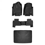 MAX LINER MAXLINER Floor Mats 2 Rows and Cargo Liner Behind 3rd Row Set Black for 2015-2018 Suburban / Yukon XL (with 2nd Row Bench Seat)