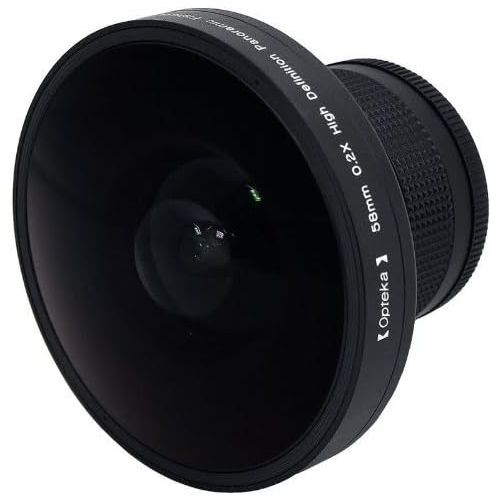  Opteka Platinum Series 0.2X HD PanoramicVortex 220Deg Fisheye Lens For Hitachi VM-E110, VM-E230, VM-E310, VM-E455, VM-E520, VM-E521, VM-E535, VM-E635 and VM-H655 Digital Camcorders