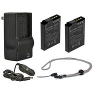 HilaDigital Nikon Coolpix P310 High Capacity Batteries (2 Units) + ACDC Travel Charger + Krusell Multidapt Neck Strap (Black Finish)