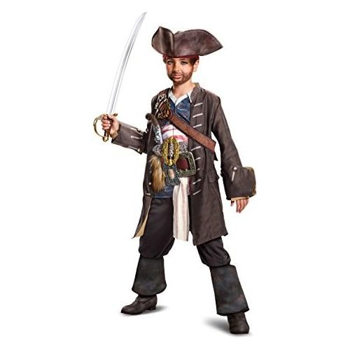  Disguise Disney POTC5 Captain Jack Sparrow Prestige Costume, Multicolor, Small (4-6)