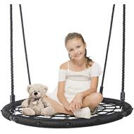 [아마존베스트]SUPER DEAL Largest 48 Web Tree Swing Set - Extra Large Platform - 360 Rotate°- Adjustable Hanging Ropes - Attaches to Trees or Existing Swing Sets - for Multiple Kids or Adult