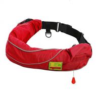 Lifesaving Pro Premium Quality Manual Inflatable Belt Pack PFD Waist Inflate Life Jacket Lifejacket Vest SUP Survival Aid Lifesaving PFD with Zippered Storage Pocket for Adult NEW