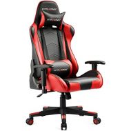 GTRACING High Back Gaming Chair Fabric and PU Racing Chair Backrest and Height Adjustable E-Sports Chair Ergonomic Computer Office Chair Furniture with Pillows GT000 Gray