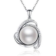 [아마존 핫딜] HXZZ Fine Jewelry Gifts for Women 925 Sterling Silver Freshwater Cultured White Pearl Pendant Necklace