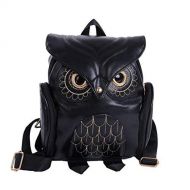 RAINED-BAG RAINED Fashion Cute Owl Backpack Women Cartoon School Bags For Teenagers Girls (Black)