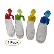 Pro Image Glass Olive Oil & Sauce Bottle Dispenser W/funnel 10 oz. (4 Pack) Colored Lids Cruets