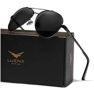 [아마존 핫딜]  [아마존핫딜]LUENX Men Aviator Sunglasses Polarized Women:UV 400 Protection 60MM Fashion Style, Driving