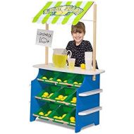 [아마존베스트]Melissa & Doug Grocery Store/Lemonade Stand (Play Food, Wooden Play Center, Portable Plastic Bins, Sturdy Construction, 50” H x 16.25” W x 32” L)