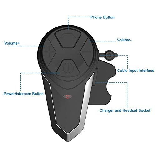  Motorcycle Intercom Bluetooth Interphone Helmet Headset， BT-S3 Helmet Bluetooth Headset Intercom Wireless Interphone Supports FM Radio, GPS Voice Command, Music, Hands-Free Calls