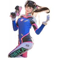 Ajpicture OW D.Va Game Cosplay Costume Cute Bunny Blue Full Suit