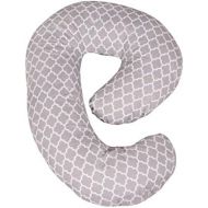 Leachco Snoogle Mini Chic - Compact Side Sleeper Pregnancy Pillow - Moroccan Gray