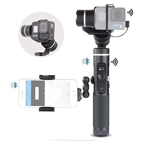  FeiyuTech Feiyu G6 Kit 3-Axis Action Camera Gimbal with Mini-Tripod GoPro session adapter Phone Clip and Magic arm adapter Kit, OLED Screen Elevation Angle 5000 mAH battery for GoPro Hero 6