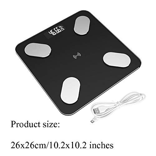  ZXMDMZ-Scales Accurate 0.1-180kg Fat/Muscle/Visceral Fat Bathroom Weight Scale, Bluetooth USB Charging10.24x10.24x0.91in ZXMDMZ (Color : Black)