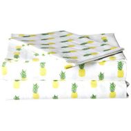 Poppy & Fritz Pineapples Cotton Sheet Set, Twin X-Large, Yellow/Green