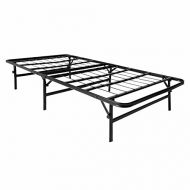 LUCID Foldable Metal Platform Bed Frame and Mattress Foundation -Strong and Sturdy Support - Quiet Noise Free - Twin Size
