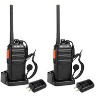 Retevis H-777S Two Way Radio Portable Size Rechargeable Walkie Talkie with USB Charger Cradle and Professional Earpieces (1 Pair)