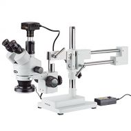 AmScope 3.5X-90X Trinocular Stereo Microscope with 4-Zone 144-LED Ring Light + 16MP Camera