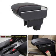 Brand: MyGone MyGone Center Console Armrest Box for 2005-2019 Suzuki Swift, Car Interior Accessories Leather Arm Rest Organizer with LED Lights 7 USB Ports Adjustable Cup Holder Removable Ashtra