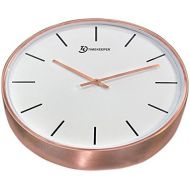 Timekeeper 15 Genuine Brushed Copper Wall Clock with Copper Hands and Glass Face