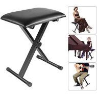 Neewer Adjustable Foldable X-style Piano Bench Stool Keyboard Bench - Padded Cushion Deluxe Comfort, Iron-Made Legs for Piano, Keyboard, Vanity Table(Black)