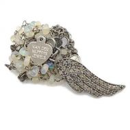 VAN DER MUFFINS JEWELS Antique Diamond Necklace | Genuine Opal Angel Wings Pendant | Handmade Bohemian Jewelry Gifts