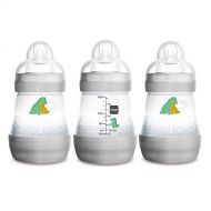 MAM Easy Start Anti-Colic Bottle, 5 oz (3-Count), Newborn Essentials, Slow Flow Bottles with Silicone Nipple, Unisex Baby Bottles, White