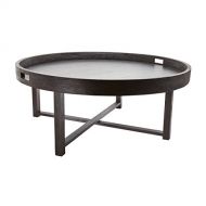 Dimond Home Round Teak Coffee Table Tray, 42 x 18, Black