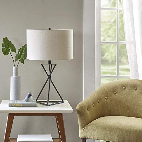 Madison Park Simone Black White Table Lamp , Transitional Metal Table Lamps for Bedrooms , 16 X 16 X 26.25 , Black