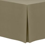 Ultimate Textile -3 Pack- 4 ft. Fitted Polyester Tablecloth - Fits 30 x 48-Inch Rectangular Tables, Cafe Khaki