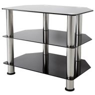 AVF SDC600-A TV Stand for up to 32-inch TVs, Black Glass, Chrome Legs