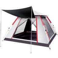 Tent Vollautomatisches Zelt, verdicken regendicht fuer 4-5 Personen, fuer Outdoor-Camping 240X240X154cm (Farbe : White Gray red)