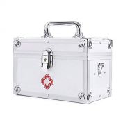 MXueei First Aid Kit Emergency Kit Bag with Compartments and Portable Handle, Household Aluminum Alloy Emergency Medical Box (Color : Silver)
