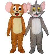 Sinoocean Tom Cat and Jerry Mouse Adults Mascot Costumes Cosplay Fancy Dress Outfits