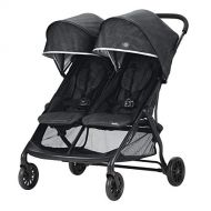 [아마존베스트]Evenflo Aero2 Ultra-Lightweight Double Strollers, Compact, Self-Standing Folding Design, Shopping Basket Single-Child Mode, Seatback Storage Pocket, 2 Mesh In-Seat Pockets, 50-lb P