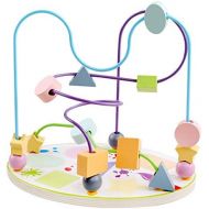 [아마존 핫딜] QZMTOY QZM Macaron Bead Maze Wooden Activity Cube with Shape Beads Abacus Preschool Educational Toy Kids Baby Roller Coaster 1 2 3 Year Old Boy Girl Toddlers Birthday Gift
