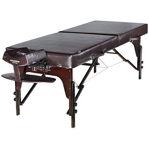  Master Massage 31 Extra Large Carlyle LX Portable Massage Table Package Brown With Memory Foam Reiki Panel