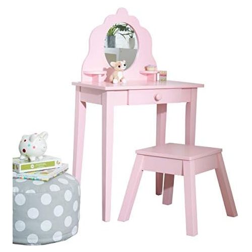 키드크래프트 KidKraft Medium Diva Table and Stool, Pink