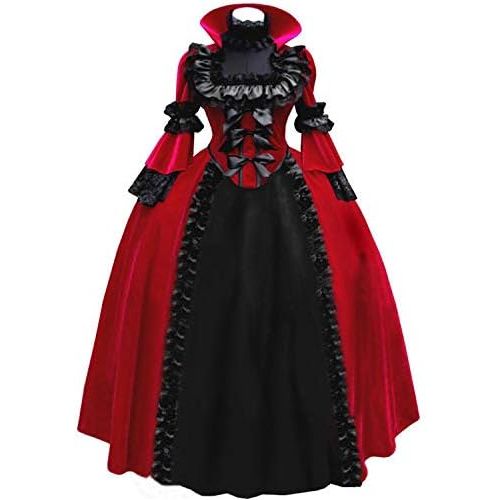  AGLAYOUPIN Women Gothic Lolita Ball Gown Medieval Renaissance Costume Dress Halloween